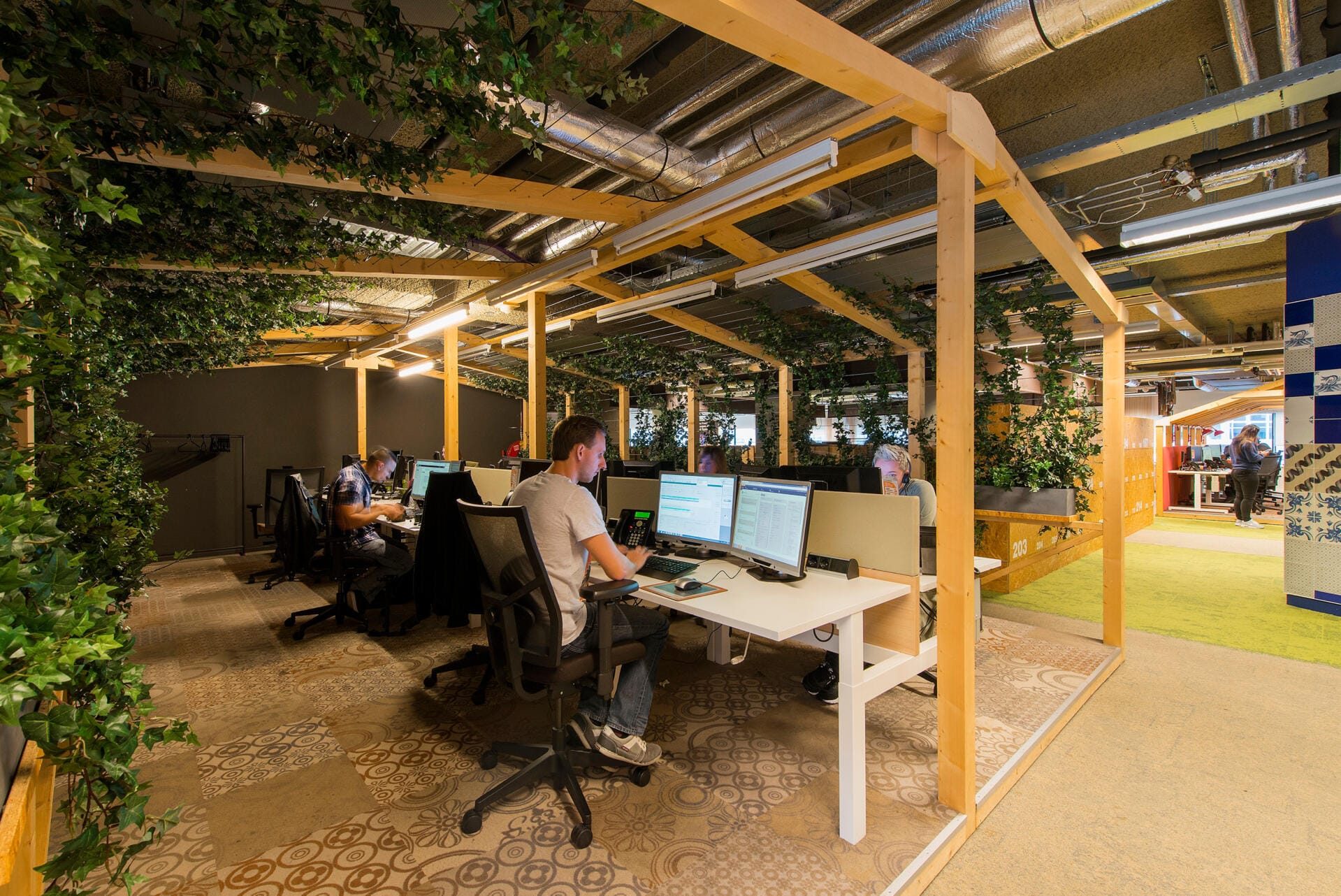 Background image of a modern office